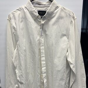 Denim & Flower Cream Button Down Shirt